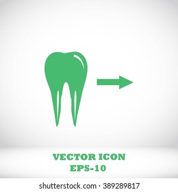 Tooth  indicates the direction. icon. vector