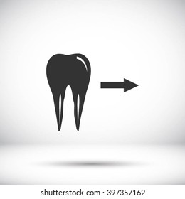 Tooth  indicates the direction. icon. vector