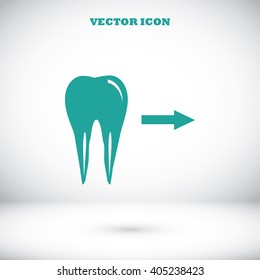 Tooth  indicates the direction. icon. vector