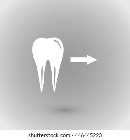 Tooth  indicates the direction. icon. vector