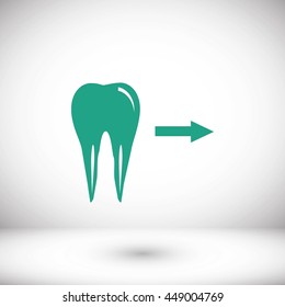 Tooth  indicates the direction. icon. vector