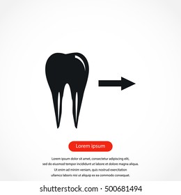 Tooth indicates the direction. icon. vector, flat design best vector icon