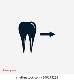 Tooth indicates the direction. icon. vector, flat design best vector icon
