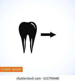 Tooth indicates the direction. icon. vector, flat design best vector icon