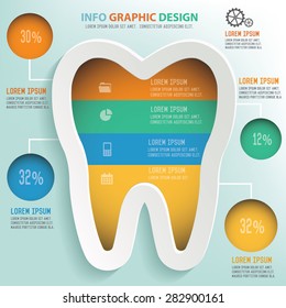 Tooth info graphic design, Business concept design. Clean vector.