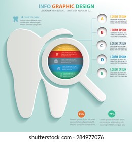 Tooth info graphic design, Business concept design. Clean vector.