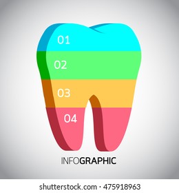  Tooth info graphic design. Business concept design. Clean vector illustration.