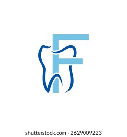 Tooth And Initial Letter F Logo Design 005