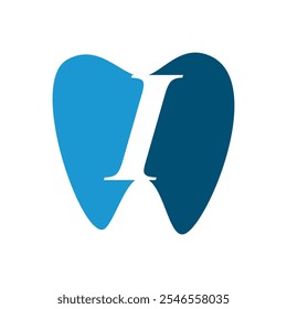 Diente con la letra inicial I logotipo de diseño de Plantilla de Ilustración vectorial de fondo blanco