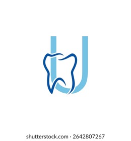 Tooth And Initial Letter U Logo Design