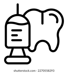 Tooth injection icon outline vector. Dentist care. Clinic clean