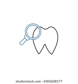 Tooth Inspect concept line icon. Simple element illustration. Tooth Inspect concept outline symbol design.