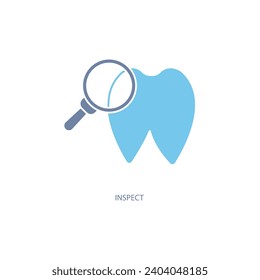 Tooth Inspect concept line icon. Simple element illustration. Tooth Inspect concept outline symbol design.
