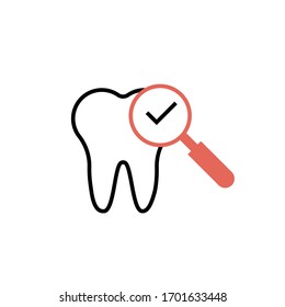 tooth inspect icon vector illustration modern style design. isolated on white background