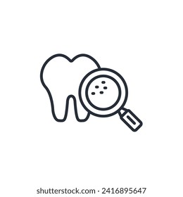 Icono de Inspección dental. vector.Curso editable.Signo de estilo lineal para uso de diseño web,logotipo.Ilustración de símbolo.