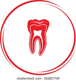 tooth. Internet button. Vector icon.