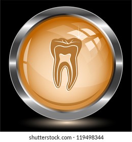Tooth. Internet button. Vector illustration.