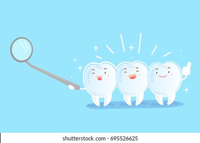 tooth with invisible braces on the blue background