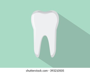 tooth isolated with green background