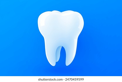 Tooth isolated on white background. Dentistry concept. Vector illustration