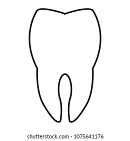 Tooth isolated symbol on black and white