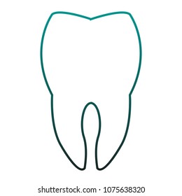 Tooth isolated symbol on blue lines
