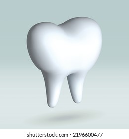 Tooth isolated vector 3d icon. Tooth 3d illustration.