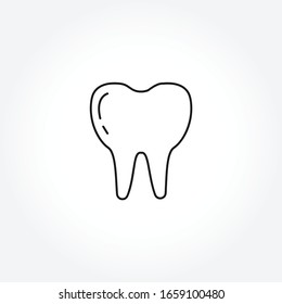 Tooth isolated vector line icon