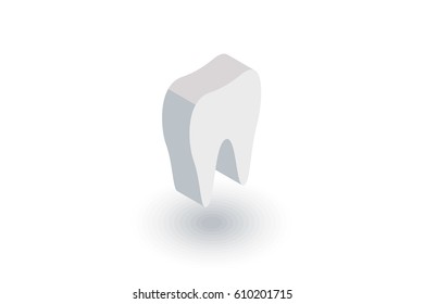 tooth isometric flat icon. 3d vector colorful illustration. Pictogram isolated on white background