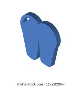 Tooth isometric left top view 3D icon