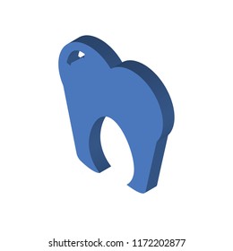 Tooth isometric left top view 3D icon