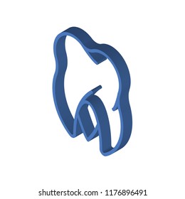 Tooth isometric left top view 3D icon