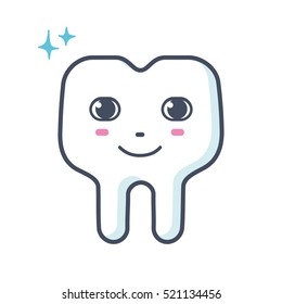 Tooth kid character isolated.