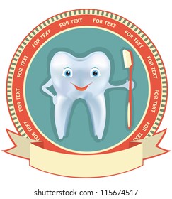Tooth label set.Healthy symbol background with Mesh effect