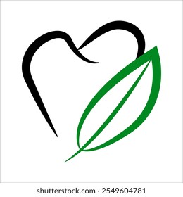 tooth leaf logo design concept 