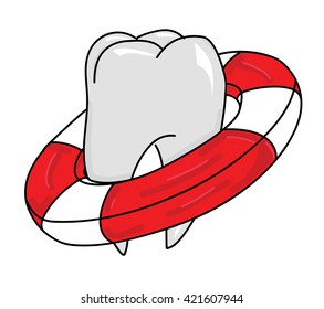 tooth in lifeline. vector illustration