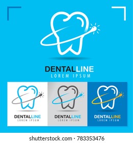 Tooth and line. Dental logo template