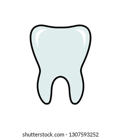 Tooth line flat icon dental vector illustration isolated on white eps 10
