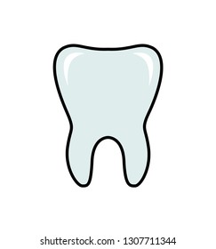Tooth line flat icon dental vector illustration isolated on white eps 10