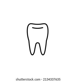 Tooth line icon black and white