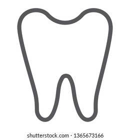 Tooth line icon, dentist and dental, teeth sign, vector graphics, a linear pattern on a white background, eps 10.