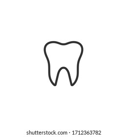 Tooth line icon. Dentistry symbol. Vector illustration. 