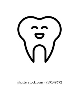 Tooth line icon. High quality black outline logo for web site design and mobile apps. Vector illustration on a white background.