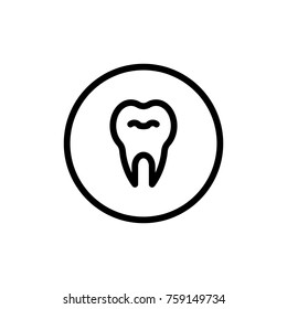 Tooth line icon. High quality black outline logo for web site design and mobile apps. Vector illustration on a white background.