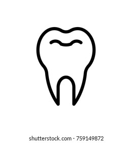 Tooth line icon. High quality black outline logo for web site design and mobile apps. Vector illustration on a white background.