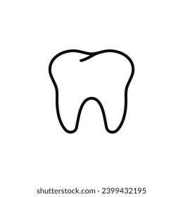 Tooth line icon isolated on white background