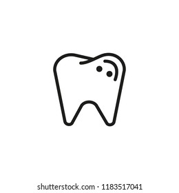 Tooth line icon. Model, caries, whitening. Dental problem concept. Vector illustration can be used for topics like stomatology, oral hygiene, dentistry