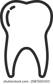 Zahn-Zeilensymbol. Molarzeichen. Logo der Zahnklinik