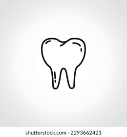 Tooth line icon. Tooth outline icon