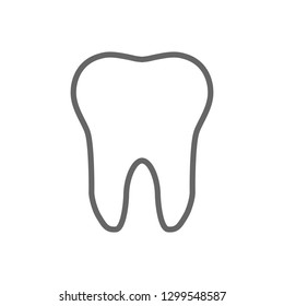 Tooth line icon silhouette design on white background